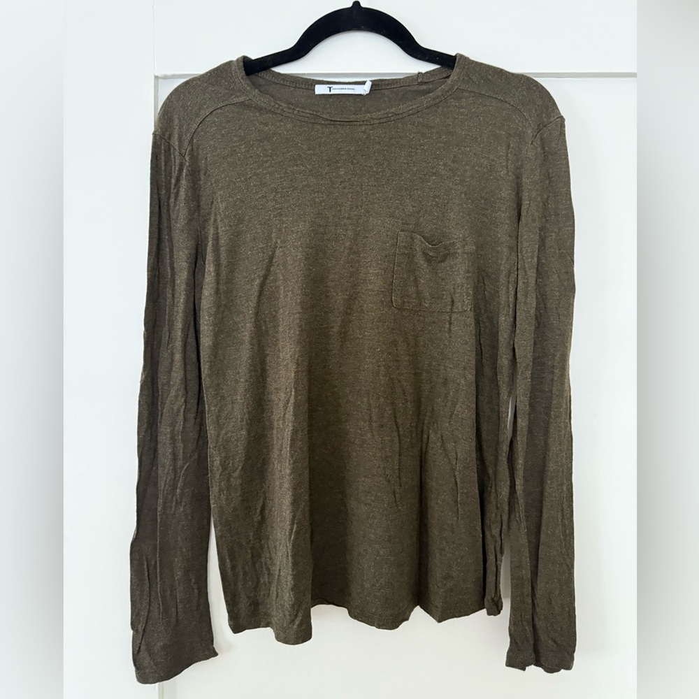 T by Alexander Wang Olive Long Sleeve Shirt